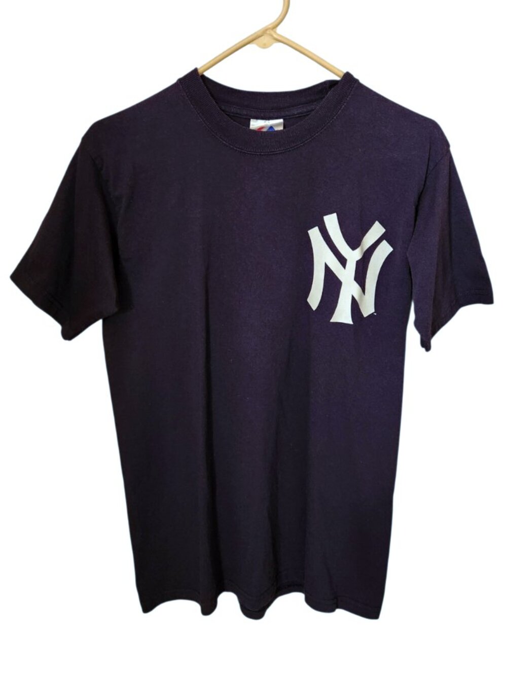 Vintage Babe Ruth New York Yankees Majestic Women's T-Shirt Size Large Blue MLB